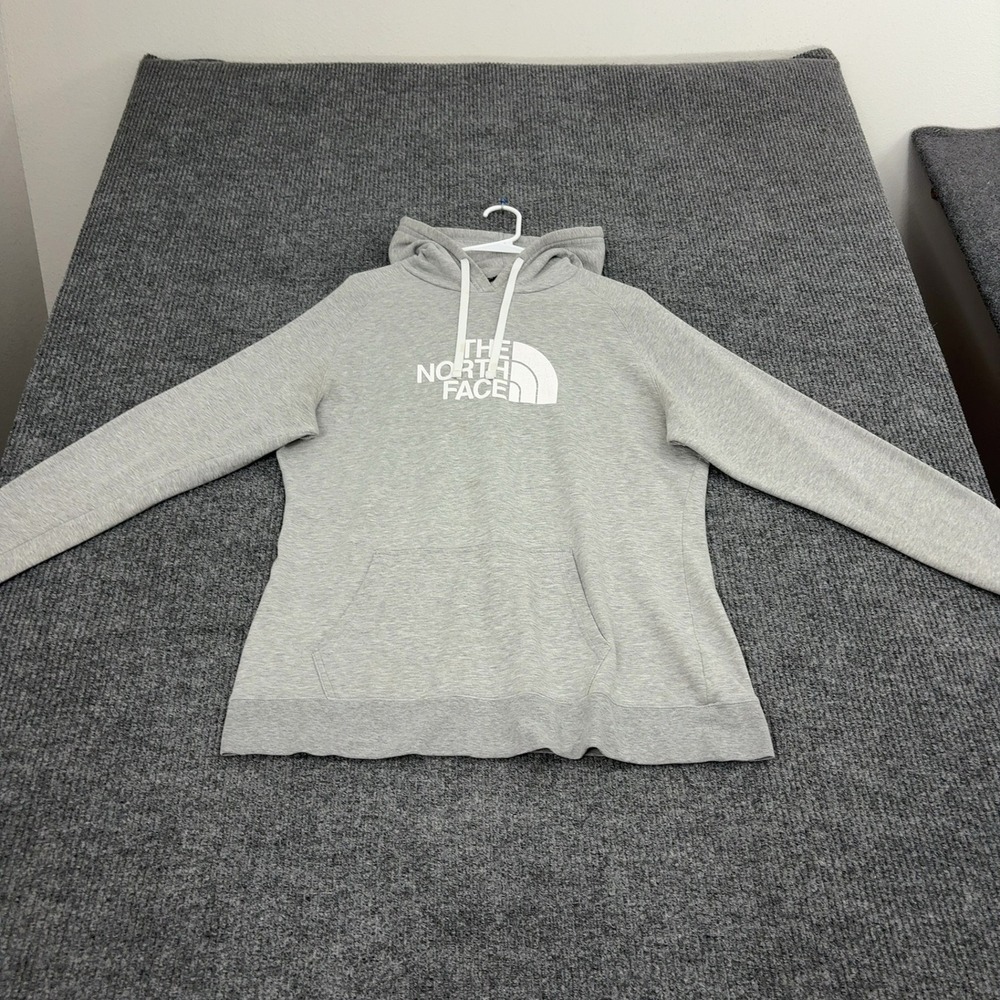 The North Face Hoodie Womens XL Gray Cotton Blend Logo Pullover Gorpcore Style